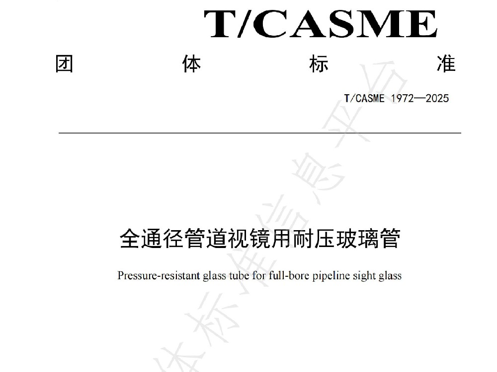 鲁米星专家团队主导发布团体标准T/CASME1972-2025《全通径管道视镜用耐压玻璃管》